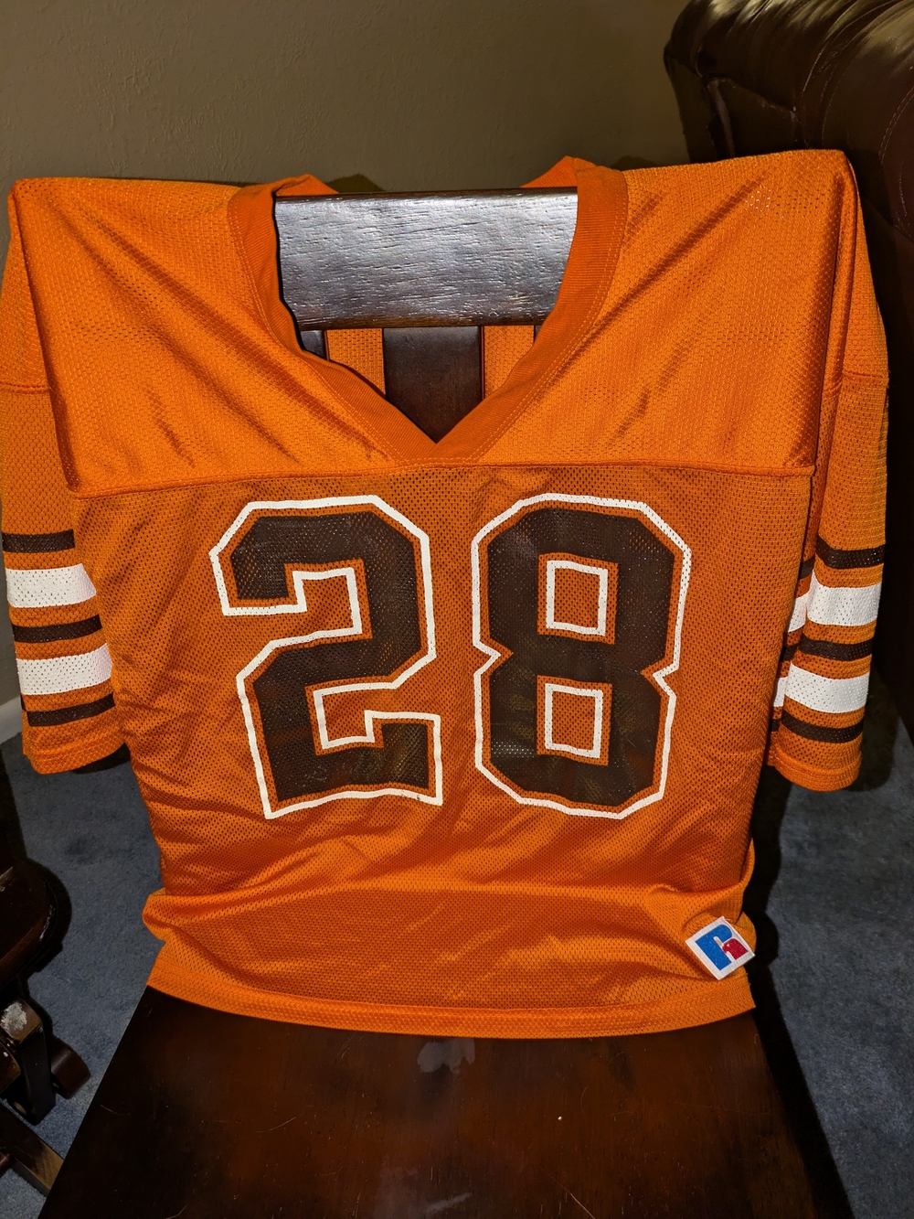 Russell Athletic Orange Football Jersey #28